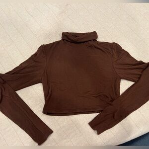 Naked Wardrobe Chocolate Turtleneck Sweater